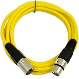 SEISMIC AUDIO - SAXLX-10 - 10' Yellow XLR Male to XLR Female Patch Cable - Balanced - 10 Foot Patch Cord