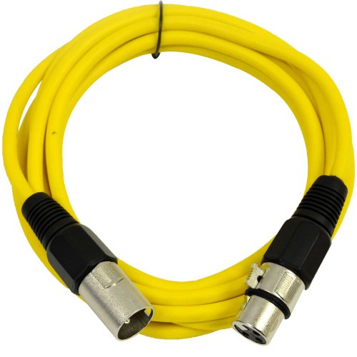 SEISMIC AUDIO - SAXLX-10 - 10' Yellow XLR Male to XLR Female Patch Cable - Balanced - 10 Foot Patch Cord