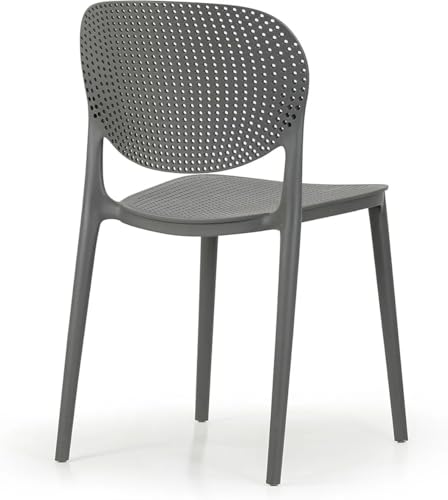 Image of Dream Furnishing - Set of 4 Stackable Dinning Chairs for Home Cafe Office Hotel for Indoor and Outdoor Patio (Grey)