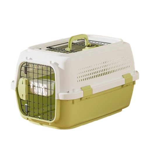 Geyaziu ペットキャリー 猫 犬 用 旅行 機内持ち込み 対応 軽量 折りたたみ 留守番 ゲージ ケージ 車載 移動 ケース 通気性 換気 旅行 収納便利 軽量 航空輸送ボックス キャンピングキャリポータ ペットキャリー ハードタイプ (M ペット体
