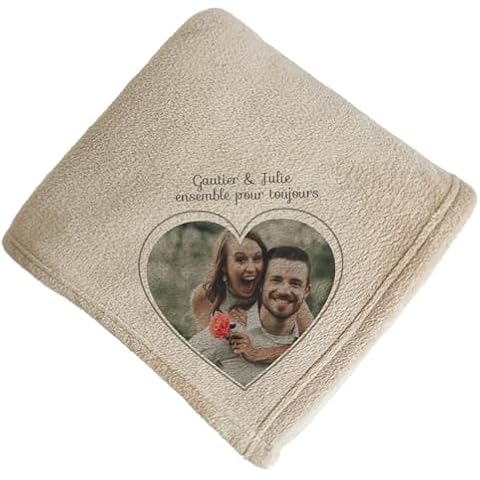 Plaid Personnalisable Coeur - CADEAUX.COM Cover
