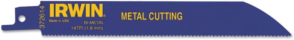 Irwin Tools IRWIN Reciprocating Saw Blades, Metal Cutting, 6-inch, 14 TPI, 25-Pack (372614B)
