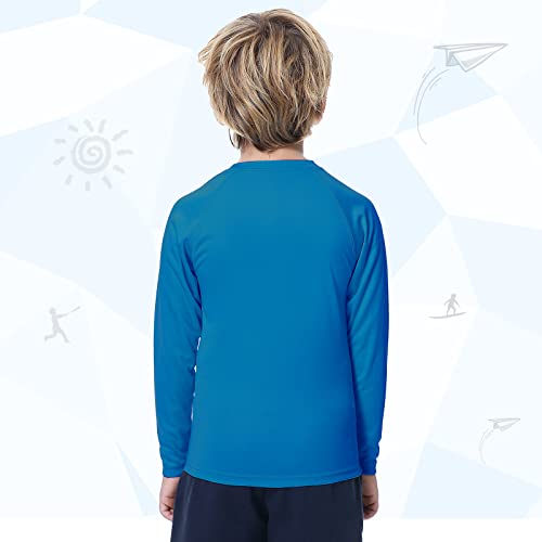 Meetwee Boys Rash Guard Long Sleeve Girl Upf 50+ Sun Protection Shirt Swim Shirts Youth Spf Quick Dry Shirt Swimwear Sunsuits Dark Blue Medium #TOP4