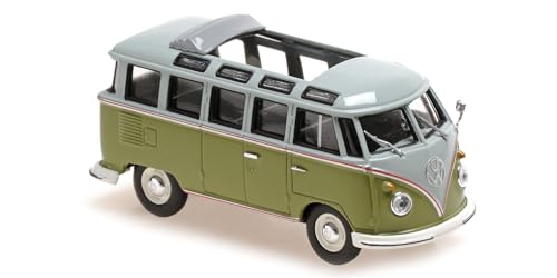 Minichamps Volks Samba Bus Gris y Verde 1961 1/43