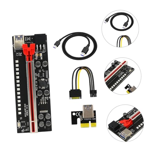 ETHZZLE 1set Pcie Riser to Mining Gpu Extension Cable Led Indicator Light Premium Connector for Enhanced Graphics Card Easy Installation Stable and Performance