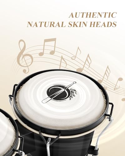 image for Eastar Bongo Drums 6” and 7” Congas Drums for Kids Adults Beginner