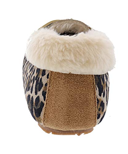 Clarks Women's Dolly Indoor Outdoor Faux Fur Slippers (9 M US, Tan Leopard Suede)4