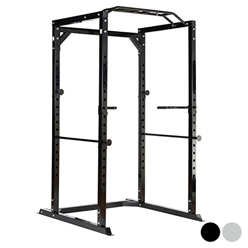 Mirafit Heavy Duty Olympic Power Cage with Multi Grip Pull Up Bar - Black