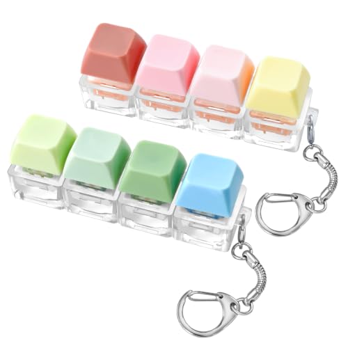 Keyboard Fidget Toy 2 Pack Silent & Clicky 4-Key Mechanical Keyboard Clicker Fidget Portable Keychain Stress Relief Toys for Adults Office Travel
