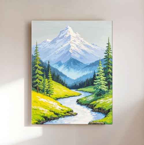 Image of ArtX Canvas Mountain Painting Vastu, Flowing Water Painting For Vastu, Multicolor, Landscape, Nature, 58.0 X 45.0 cm, Set of 1