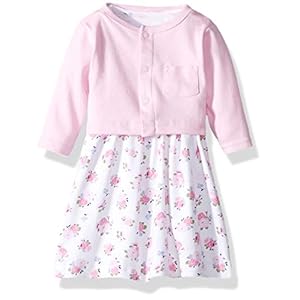 Luvable Friends Baby and Toddler Girl Dress and Cardigan