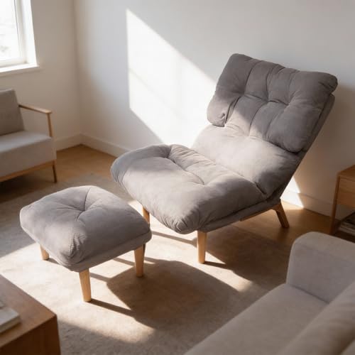 Listado de Sillon Reclinable Coppel que puedes comprar esta semana. 42 Bossa Sillon Reclinable Lounge con Ottoman Sillon con Reposapies para Sala, Recamara Chaise Soma