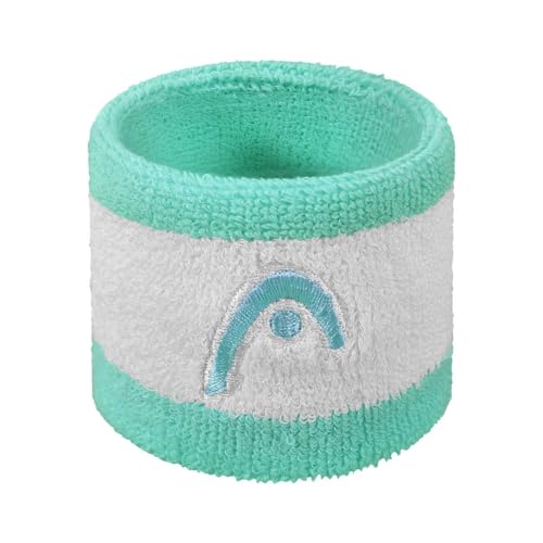 Image of HEAD Striper Wristband | Color: Sea Green /White | Size: 2.5 inch | Material: Cotton | for Men & Women | Moisture-Wicking Properties | Dry and Comfortable | Secure and Snug fit