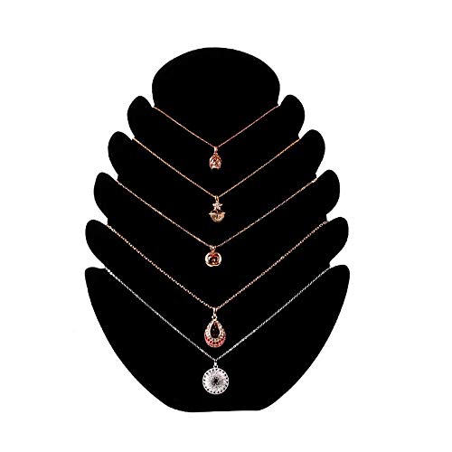 LY88 Soporte Organizador de exhibición de joyería de Collar Velvel para Mujer, Caballete de joyería, Soporte Colgante con 5 Muescas para Cadenas, Soporte de exhibición de Pulseras (Color: Gris, t