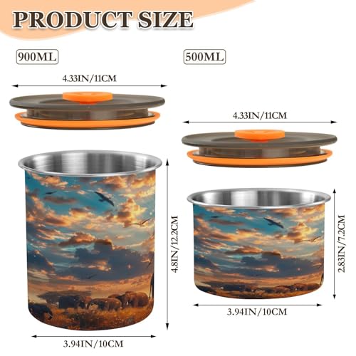 Envase hermético para café de acero inoxidable 500 ml miniatura 2