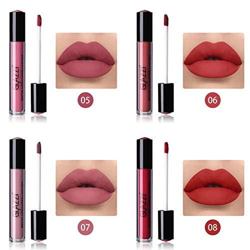 BONNIESTORE 12Pcs Matte Liquid Lipstick Set with Lip Plumper, Waterproof Long Lasting lipstick Set Nude Red Color Matte Lip Gloss Durable Liquid Lipgloss Set for Women Makeup - Thumbnail 7