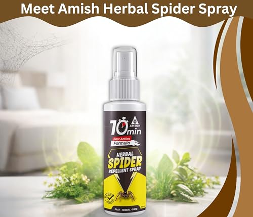 Image of Amish Herbal Spider Spray 100 ml|10 Minutes Formula |Removes Entire Spider Colony|Powerful 100% Organic No Chemical Spider Repellent Spray for Home Office & Garden Long Lasting Protection