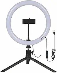 Ring Light Iluminador Led 10 Polegadas 24cm Usb Tripé 19cm