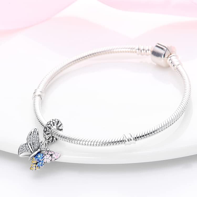 HappyStar 925 Sterling Silver Charms for Bracelets and Necklaces,Combination Dangle Pendants Beads Charms Jewelry Gift for Couples Sisters.(With Spacer Beads) - Image 2