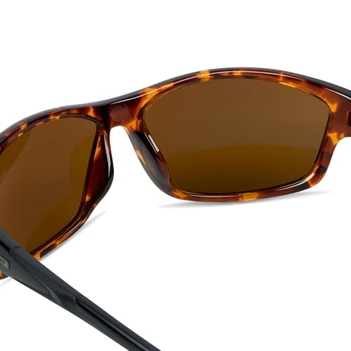 Image of BNUS Polarized Corning Glass Lens Sunglasses for Men Fishing & Driving | Durable scratch-resistant lenses, matte no-paint frame, wrap-around, great for running, cycling & all-day wear