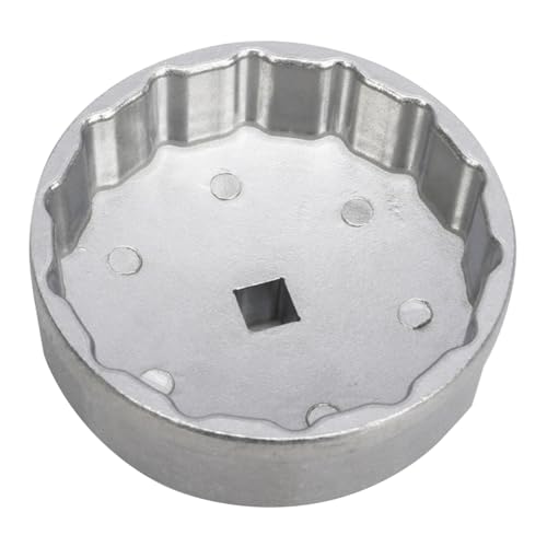 JNNJ Kappen-Aluminium-Ölfilterschlüssel, Ölfilterschlüssel Steckschlüsselentferner Cap Typ Ölfilterwerkzeug, Flöten Ölfilterschlüssel Auto Ölwechselwerkzeug(74mm)