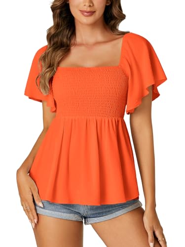 Image of LYANER Women's Square Neck Cute Peplum Top