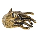 Adornos de gato: fabricados en latón, esta figura de gato puede soportar , asegurando que mantenga su hermoso brillo con , figuras de gato para decoración del hogar, figura de gato de latón