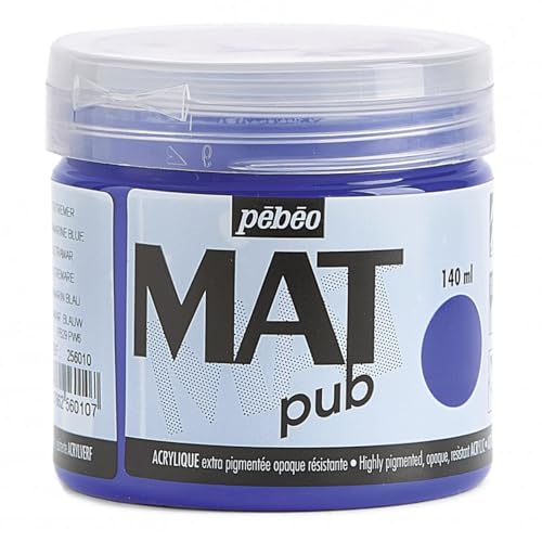PEBEO - Mat Pub – Peinture Acrylique Extra Fine et Extra Mate - Bleu outremer -140ml