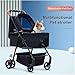 Detachable Pet Cart Dog Pram Stroller for Small Dogs, Foldable Pet Trolley with Large Capacity Storage Bag (Pink)(Blue)