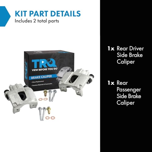 Image of TRQ Rear Driver and Passenger Side Brake Caliper Set Hardware Compatible with 2004-2015 Nissan Titan Armada Pathfinder Infiniti QX56