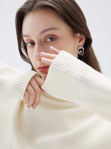 SUUKSESS Women Cashmere Oversized Chunky Turtleneck Pullover Sweater Long Sleeve Knit Jumper Tops3