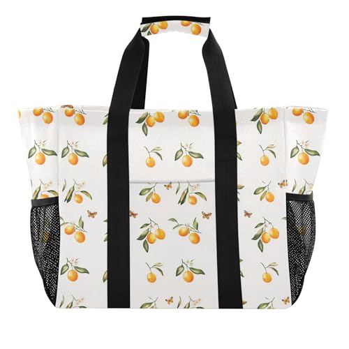 KLL Beach Bags Canvas Foldable With Compartments Cars Tote Bag