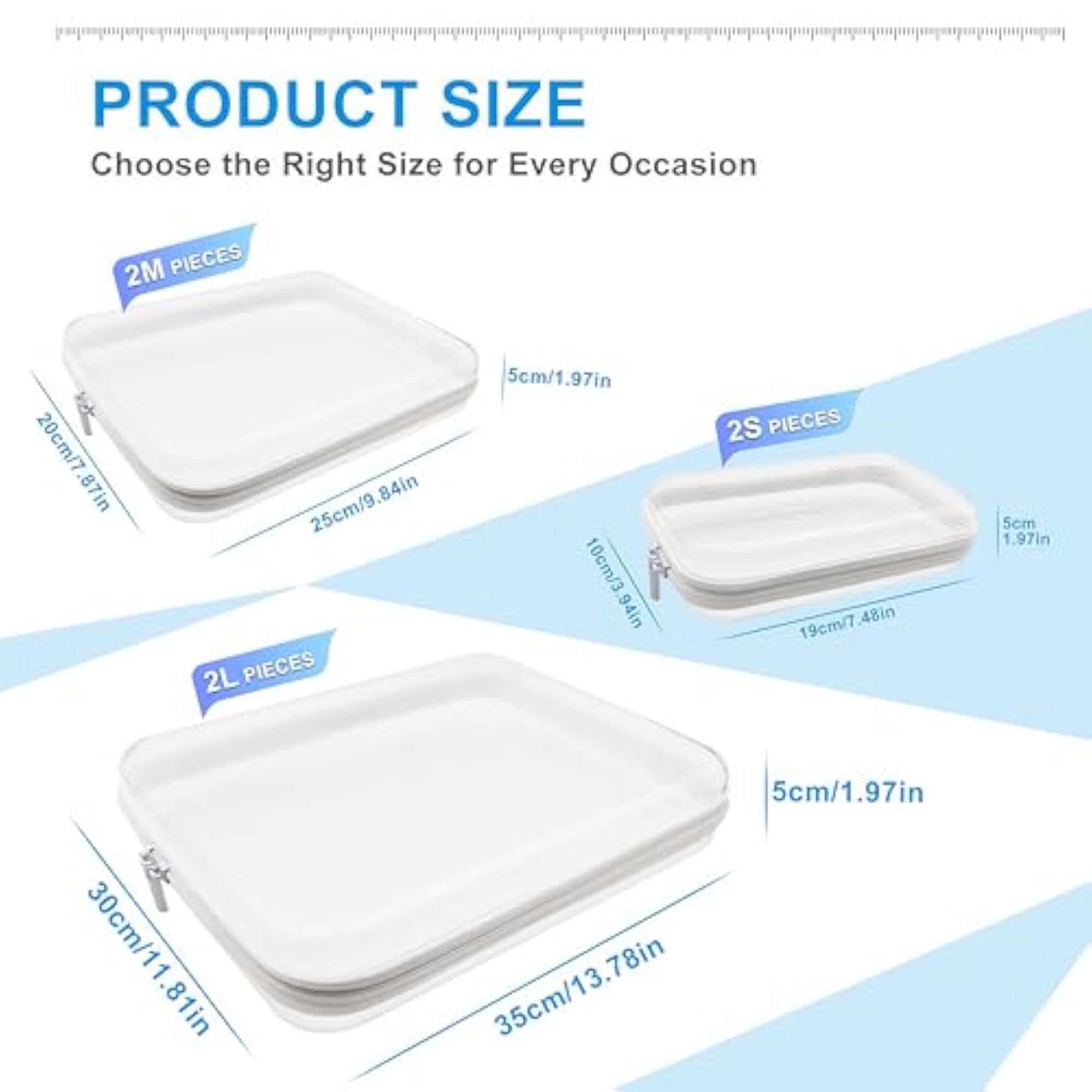 6 Pack Clear Hard Shell Zipper Case, Travel Makeup Organizer