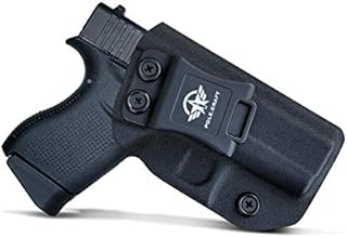 POLE.CRAFT Glock 43 Holster, Glock 43X Holster IWB Kydex Holster for Glock 43 / Glock 43X Pistol Concealed Carry - Inside Waistband Carry Concealed Holster Glock 43 IWB Kydex (Black, Right Hand)