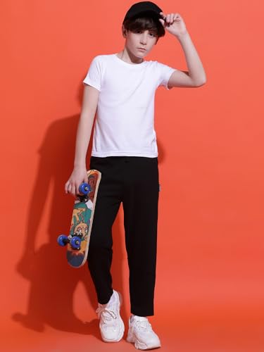 Image of Li'l Tomatoes Boys Looper Track Pant | Soft & Breathable Summer Casual Wear | Elastic Waist with Drawstring | 9-16 Years