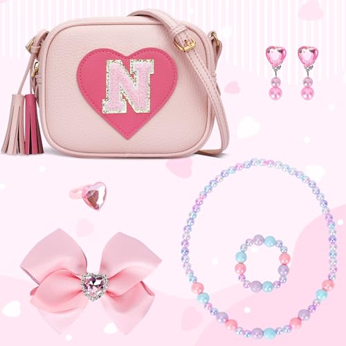 Image of KKXIU Birthday Gifts for Girls Initial Toddler Purse Cute Kids Crossbody Bag