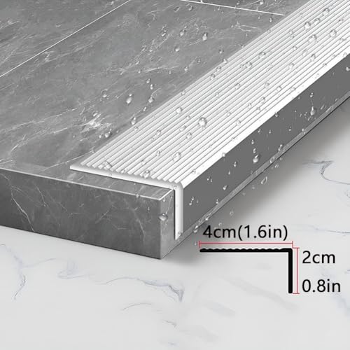 Perfiles de aluminio para escaleras interiores y exteriores con bandas antideslizantes 7