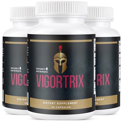 Natures NutriWave Vigortrix 100% Natural Mens Wellness Supplement with Niacin Zinc & Herbal Blend Made in USA - 30 Capsules 3 Month Supply
