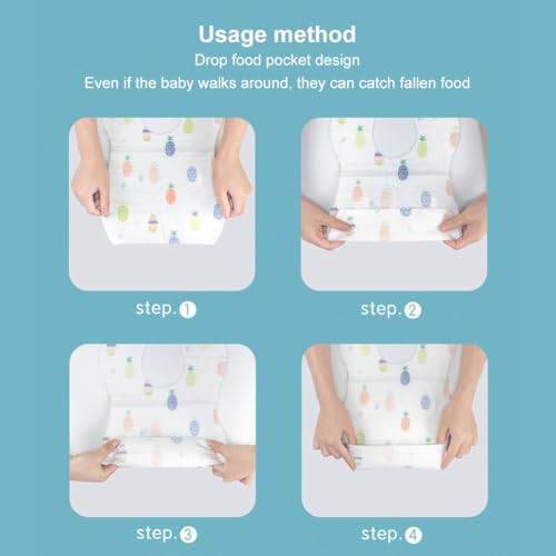 Doukesh Einweg Lätzchen Einweg Reiselätzchen Baby Lätzchen Wasserdicht Einweglätzchen für baby Kleinkinder 20 Stück