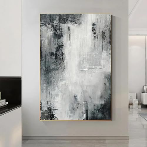 Peinture pour salon moderne en toile de qualité avec cadre intérieur design abstrait gris