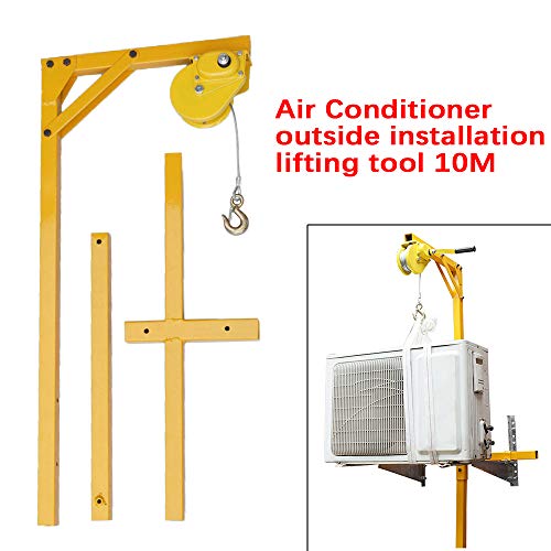 Kit de elevación para aire acondicionado con estructura de acero, polea y cuerdas de 10m 7