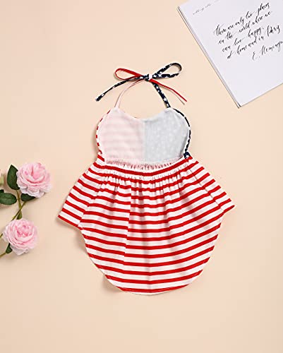 Bilison 4Th Of July Toddler Girl Outfit American Stars Halter Top + Denim Shorts 2Pcs Toddler Girl 4Th Of July Clothes #TOP3