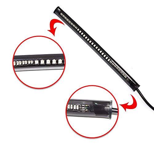 image for GZ Yuxin LED Motorcycle Tail Light with Turn Signals, 48LED 8” Flexi