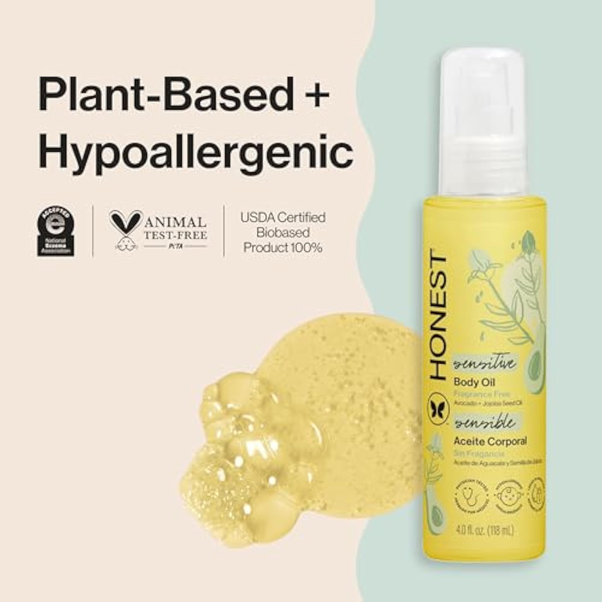 Organic Body Oil, Certified Organic, 4 oz