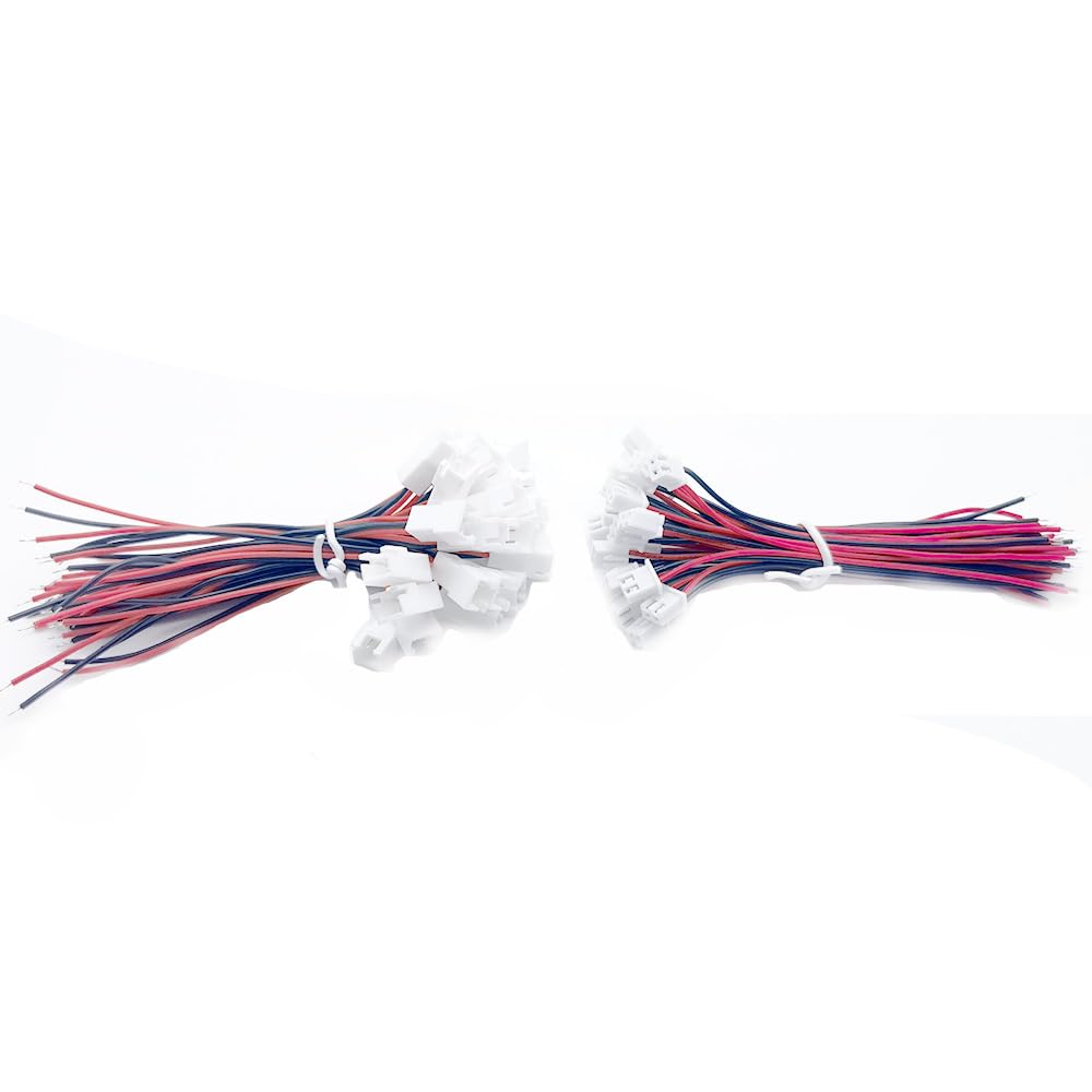 20 Pairs 20CM JST PH 2.0 2.0mm Pitch 2 Pin Male Female Cable Connector Micro Plug Jack Socket Terminals Wire Cables Connectors (15cm)