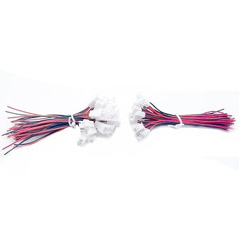 20 Pairs 20CM JST PH 2.0 2.0mm Pitch 2 Pin Male Female Cable Connector Micro Plug Jack Socket Terminals Wire Cables Connectors 10cm