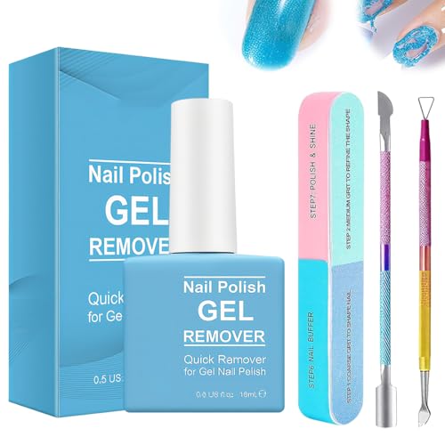 XPEX Removedor Esmalte Permanente, Quita Esmalte Semipermanentes Para Uñas, con Lima de Uñas y Rascador de Esmalt, Elimina Fácil y Rápidamente