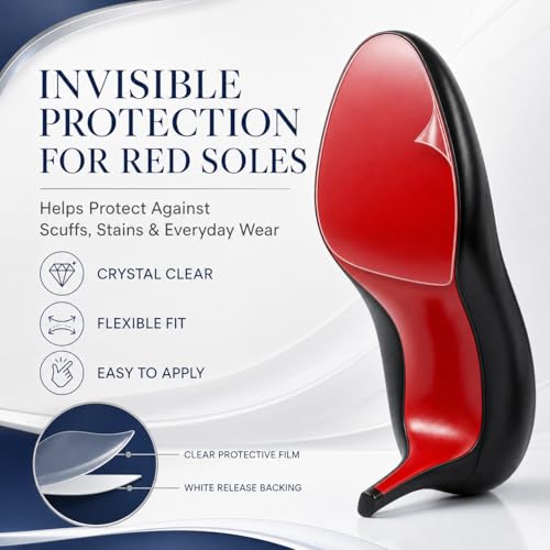Image of 40 in Clear Sole Protector for High Heel Shoes, Anti-Slip Shoe Sole Guard, Transparent Sole Protector for Red Bottom Heels (5 in x 40 in)