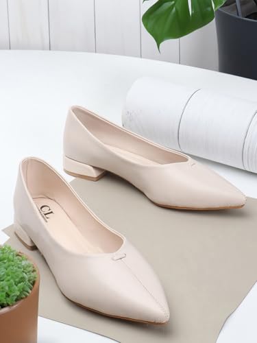 Image of Carlton London Women Comfortable Slipon Pump Shoes with Block Heels, Pointed Toe for Casual and Formal wear