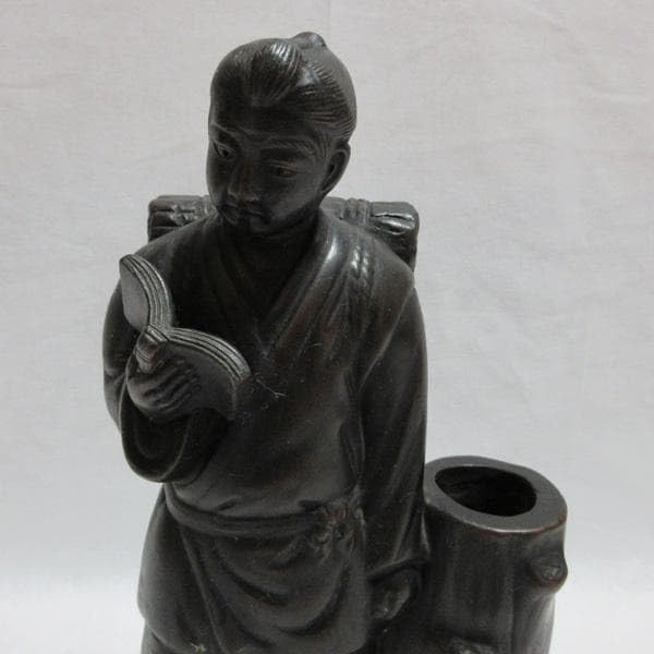Amazon.co.jp: 二宮金次郎二宮尊徳ブロンズ銅像一輪挿し骨董品レトロ